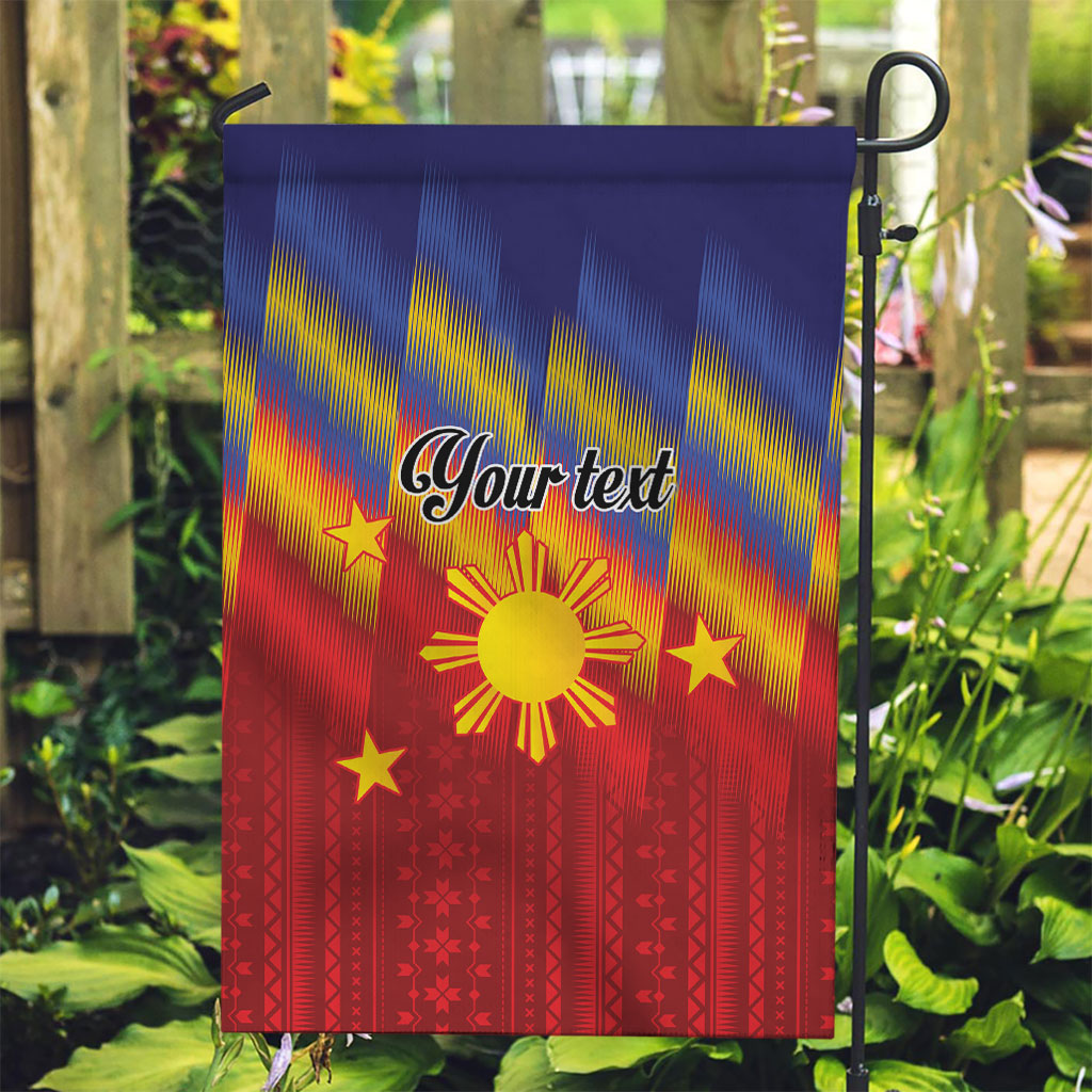 Personalized Philippines Eight Rays Sun Garden Flag Traditional Filipino Igorot Pattern Motif