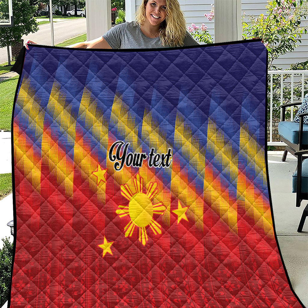 Personalized Philippines Eight Rays Sun Quilt Traditional Filipino Igorot Pattern Motif