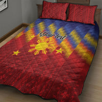 Personalized Philippines Eight Rays Sun Quilt Bed Set Traditional Filipino Igorot Pattern Motif