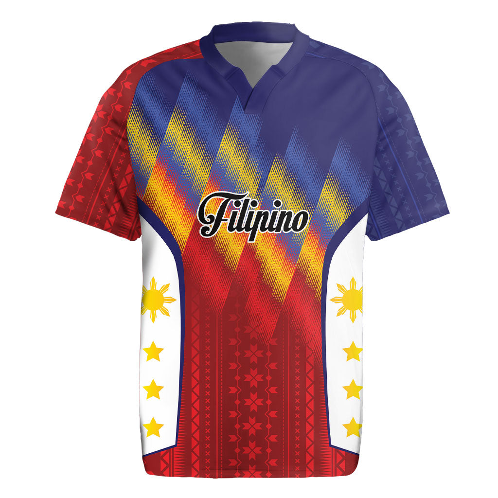 Personalized Philippines Eight Rays Sun Rugby Jersey Traditional Filipino Igorot Pattern Motif