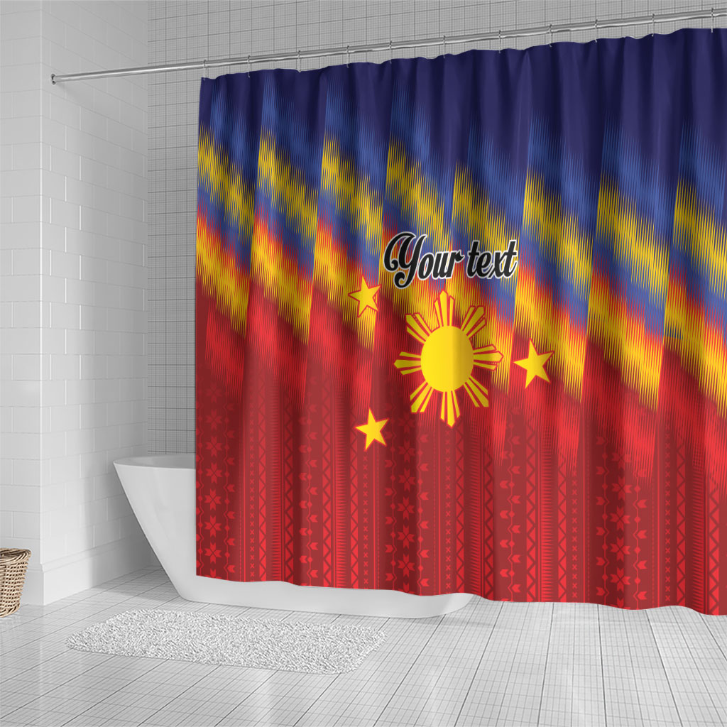 Personalized Philippines Eight Rays Sun Shower Curtain Traditional Filipino Igorot Pattern Motif