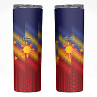 Personalized Philippines Eight Rays Sun Skinny Tumbler Traditional Filipino Igorot Pattern Motif