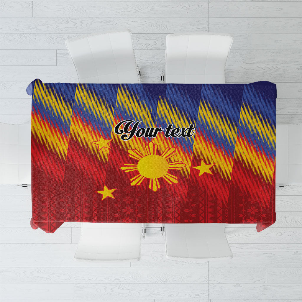 Personalized Philippines Eight Rays Sun Tablecloth Traditional Filipino Igorot Pattern Motif LT9 Red - Polynesian Pride