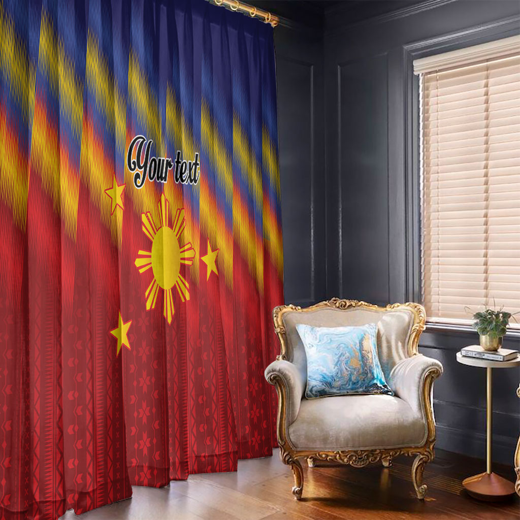 Personalized Philippines Eight Rays Sun Window Curtain Traditional Filipino Igorot Pattern Motif