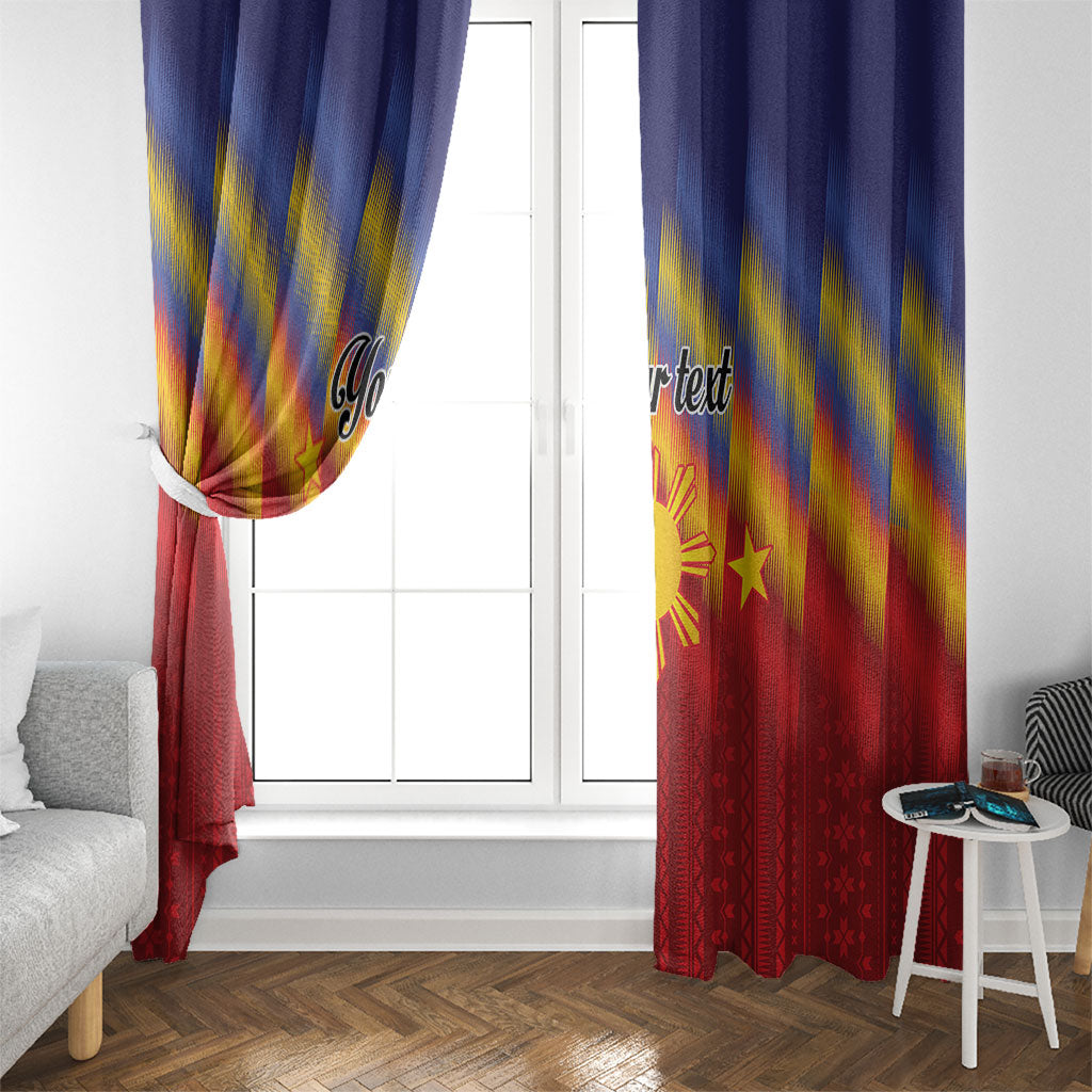 Personalized Philippines Eight Rays Sun Window Curtain Traditional Filipino Igorot Pattern Motif