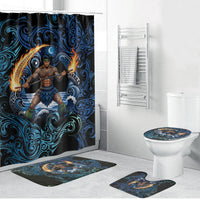 Samoa Siva Afi Bathroom Set Fireknife Fire Dance Pacific Tribal Motif
