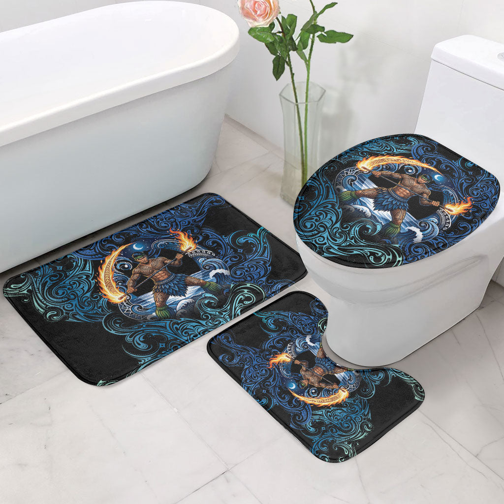 Samoa Siva Afi Bathroom Set Fireknife Fire Dance Pacific Tribal Motif