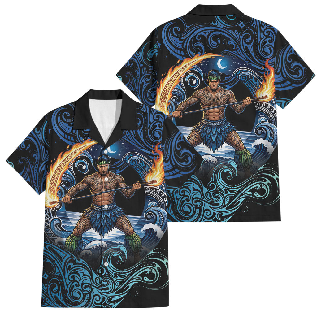 Samoa Siva Afi Family Matching Mermaid Dress and Hawaiian Shirt Fireknife Fire Dance Pacific Tribal Motif