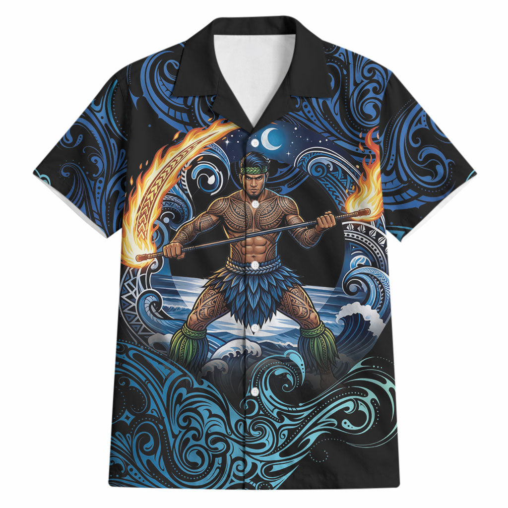 Samoa Siva Afi Hawaiian Shirt Fireknife Fire Dance Pacific Tribal Motif