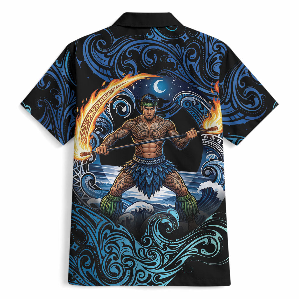 Samoa Siva Afi Hawaiian Shirt Fireknife Fire Dance Pacific Tribal Motif