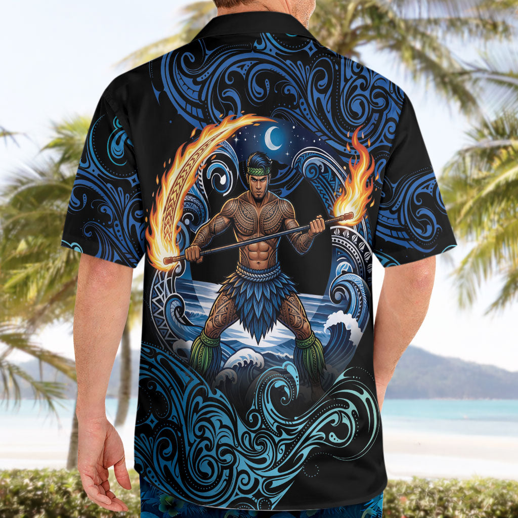 Samoa Siva Afi Hawaiian Shirt Fireknife Fire Dance Pacific Tribal Motif