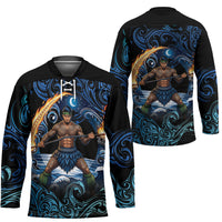 Samoa Siva Afi Hockey Jersey Fireknife Fire Dance Pacific Tribal Motif