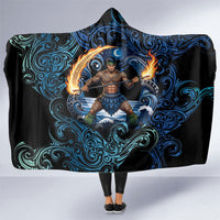 Samoa Siva Afi Hooded Blanket Fireknife Fire Dance Pacific Tribal Motif