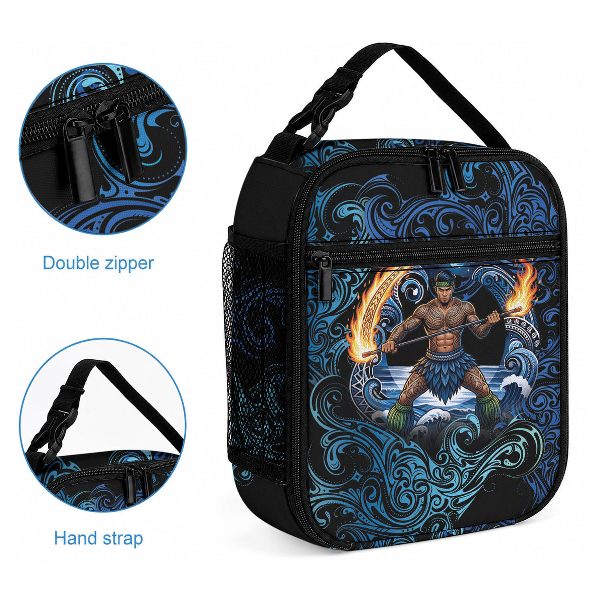 Samoa Siva Afi Lunch Bag Fireknife Fire Dance Pacific Tribal Motif LT9 - Polynesian Pride