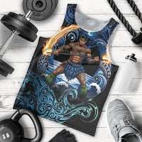 Samoa Siva Afi Men Tank Top Fireknife Fire Dance Pacific Tribal Motif