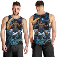 Samoa Siva Afi Men Tank Top Fireknife Fire Dance Pacific Tribal Motif
