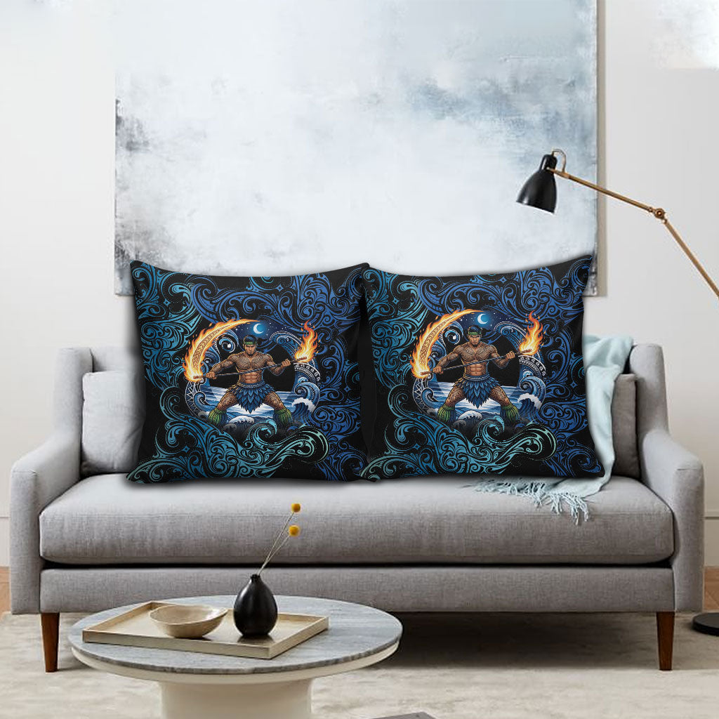 Samoa Siva Afi Pillow Cover Fireknife Fire Dance Pacific Tribal Motif