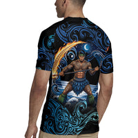 Samoa Siva Afi Rugby Jersey Fireknife Fire Dance Pacific Tribal Motif
