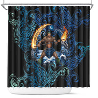 Samoa Siva Afi Shower Curtain Fireknife Fire Dance Pacific Tribal Motif