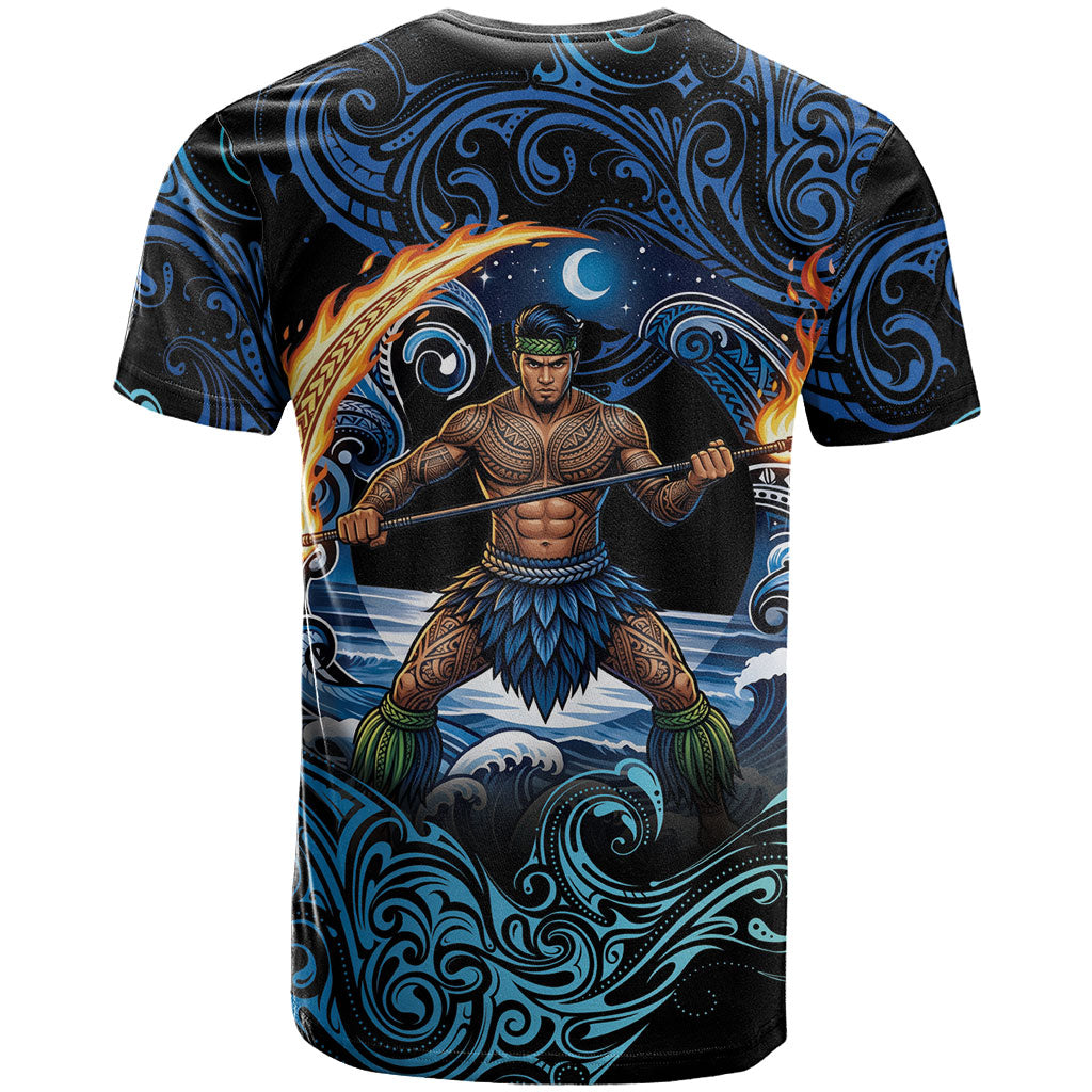 Samoa Siva Afi T Shirt Fireknife Fire Dance Pacific Tribal Motif