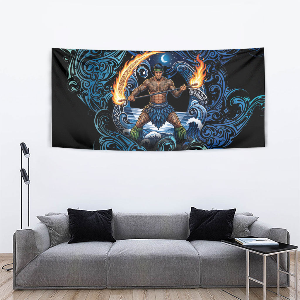 Samoa Siva Afi Tapestry Fireknife Fire Dance Pacific Tribal Motif