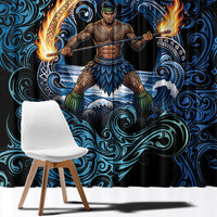 Samoa Siva Afi Window Curtain Fireknife Fire Dance Pacific Tribal Motif