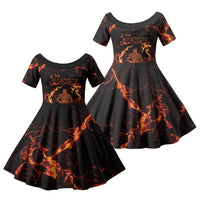 Samoa Siva Afi Dance Fireknife Family Matching Off The Shoulder Long Sleeve Dress and Hawaiian Shirt Polynesian Heritage Fire Dance