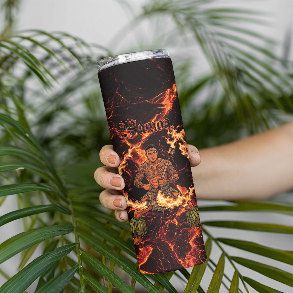Samoa Siva Afi Dance Fireknife Skinny Tumbler Polynesian Heritage Fire Dance