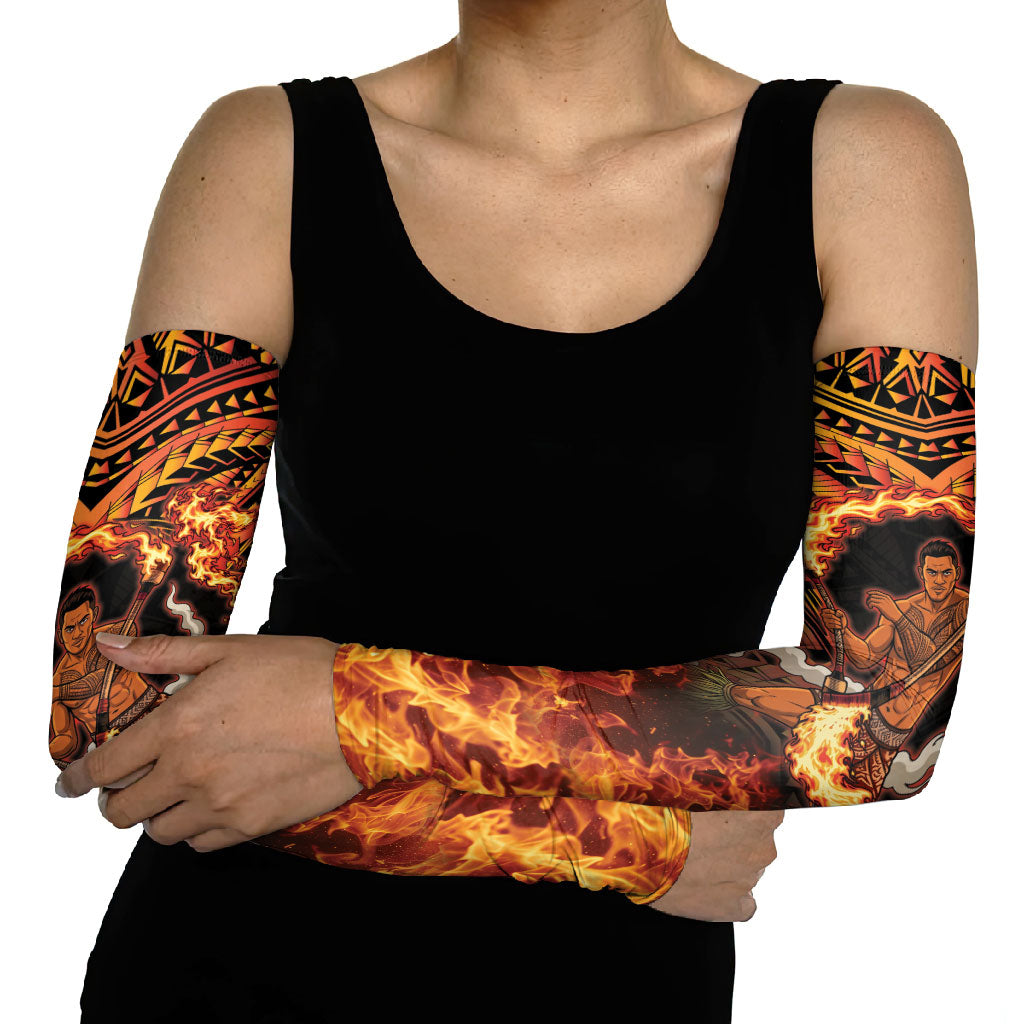 Samoa Siva Afi Dance Fireknife Arm Sleeves Samoan Tribal Motif Dancing in the Fire