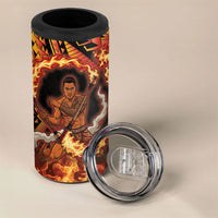 Samoa Siva Afi Dance Fireknife 4 in 1 Can Cooler Tumbler Samoan Tribal Motif Dancing in the Fire