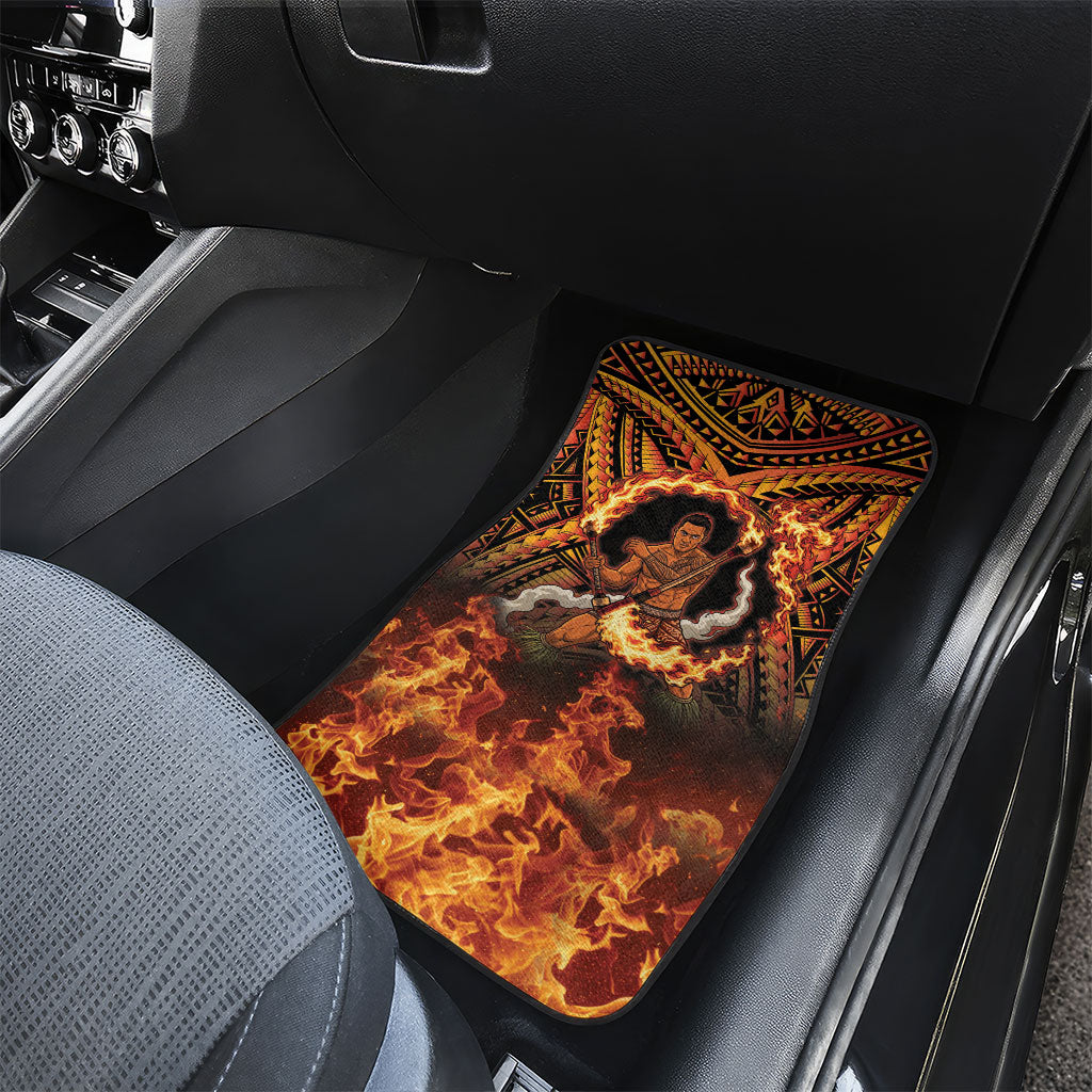 Samoa Siva Afi Dance Fireknife Car Mats Samoan Tribal Motif Dancing in the Fire