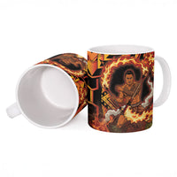 Samoa Siva Afi Dance Fireknife Ceramic Mug Samoan Tribal Motif Dancing in the Fire