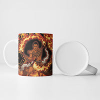 Samoa Siva Afi Dance Fireknife Ceramic Mug Samoan Tribal Motif Dancing in the Fire