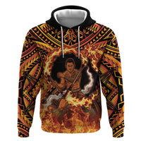 Samoa Siva Afi Dance Fireknife Hoodie Samoan Tribal Motif Dancing in the Fire