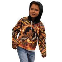 Samoa Siva Afi Dance Fireknife Kid Hoodie Samoan Tribal Motif Dancing in the Fire