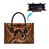 Samoa Siva Afi Dance Fireknife Leather Bag Samoan Tribal Motif Dancing in the Fire