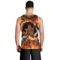 Samoa Siva Afi Dance Fireknife Men Tank Top Samoan Tribal Motif Dancing in the Fire