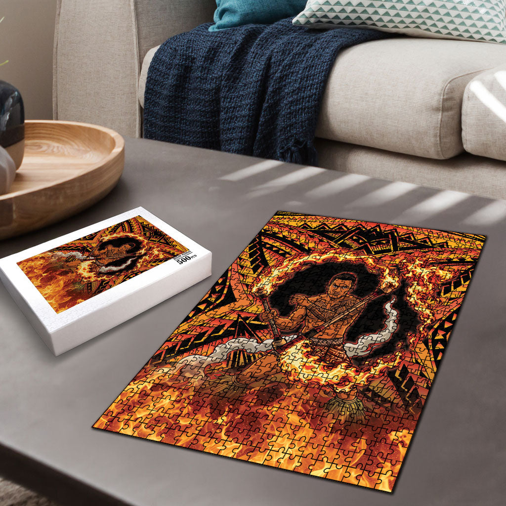 Samoa Siva Afi Dance Fireknife Puzzle Samoan Tribal Motif Dancing in the Fire