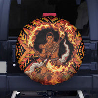 Samoa Siva Afi Dance Fireknife Spare Tire Cover Samoan Tribal Motif Dancing in the Fire