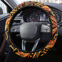 Samoa Siva Afi Dance Fireknife Steering Wheel Cover Samoan Tribal Motif Dancing in the Fire