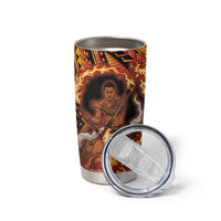 Samoa Siva Afi Dance Fireknife Tumbler Cup Samoan Tribal Motif Dancing in the Fire