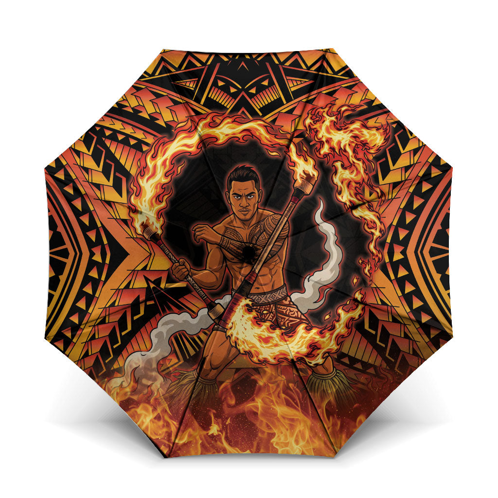 Samoa Siva Afi Dance Fireknife Umbrella Samoan Tribal Motif Dancing in the Fire