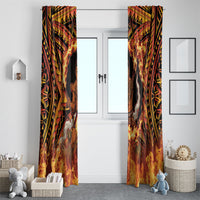 Samoa Siva Afi Dance Fireknife Window Curtain Samoan Tribal Motif Dancing in the Fire