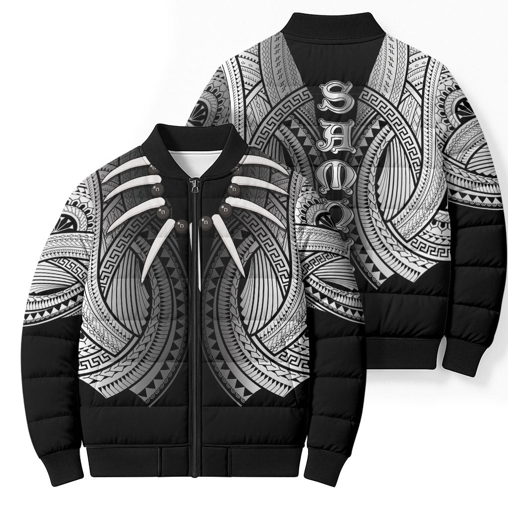 Samoan Ula Nifo Afi Tribal Bomber Puffer Jacket Polynesian Pattern