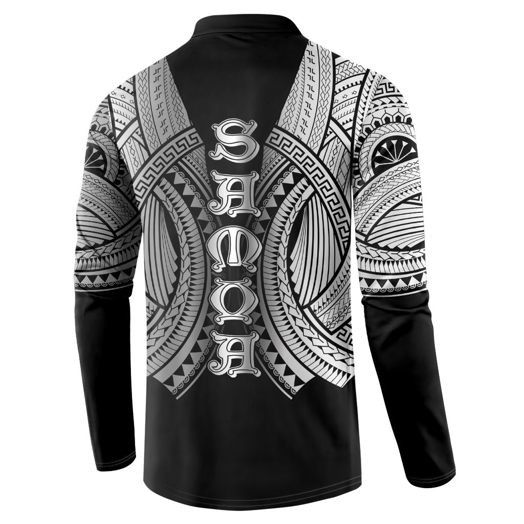 Samoan Ula Nifo Afi Tribal Button Sweatshirt Polynesian Pattern