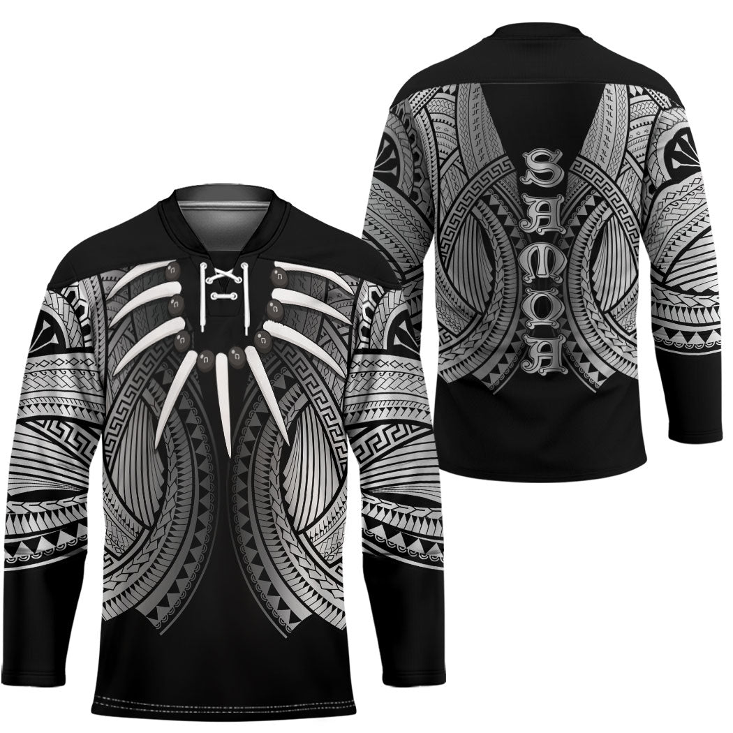 Samoan Ula Nifo Afi Tribal Hockey Jersey Polynesian Pattern
