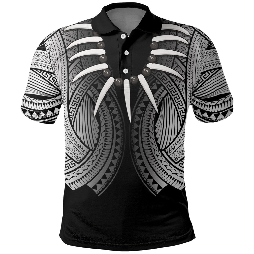 Samoan Ula Nifo Afi Tribal Polo Shirt Polynesian Pattern