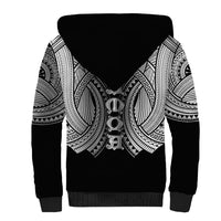 Samoan Ula Nifo Afi Tribal Sherpa Hoodie Polynesian Pattern