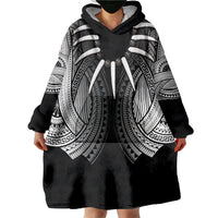 Samoan Ula Nifo Afi Tribal Wearable Blanket Hoodie Polynesian Pattern