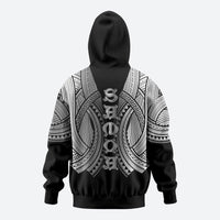 Samoan Ula Nifo Afi Tribal Zip Hoodie Polynesian Pattern
